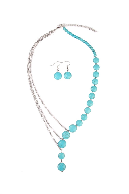 Turquoise Split Necklace and Earring Set