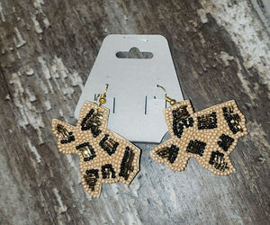 Brown Leopard Texas Earrings